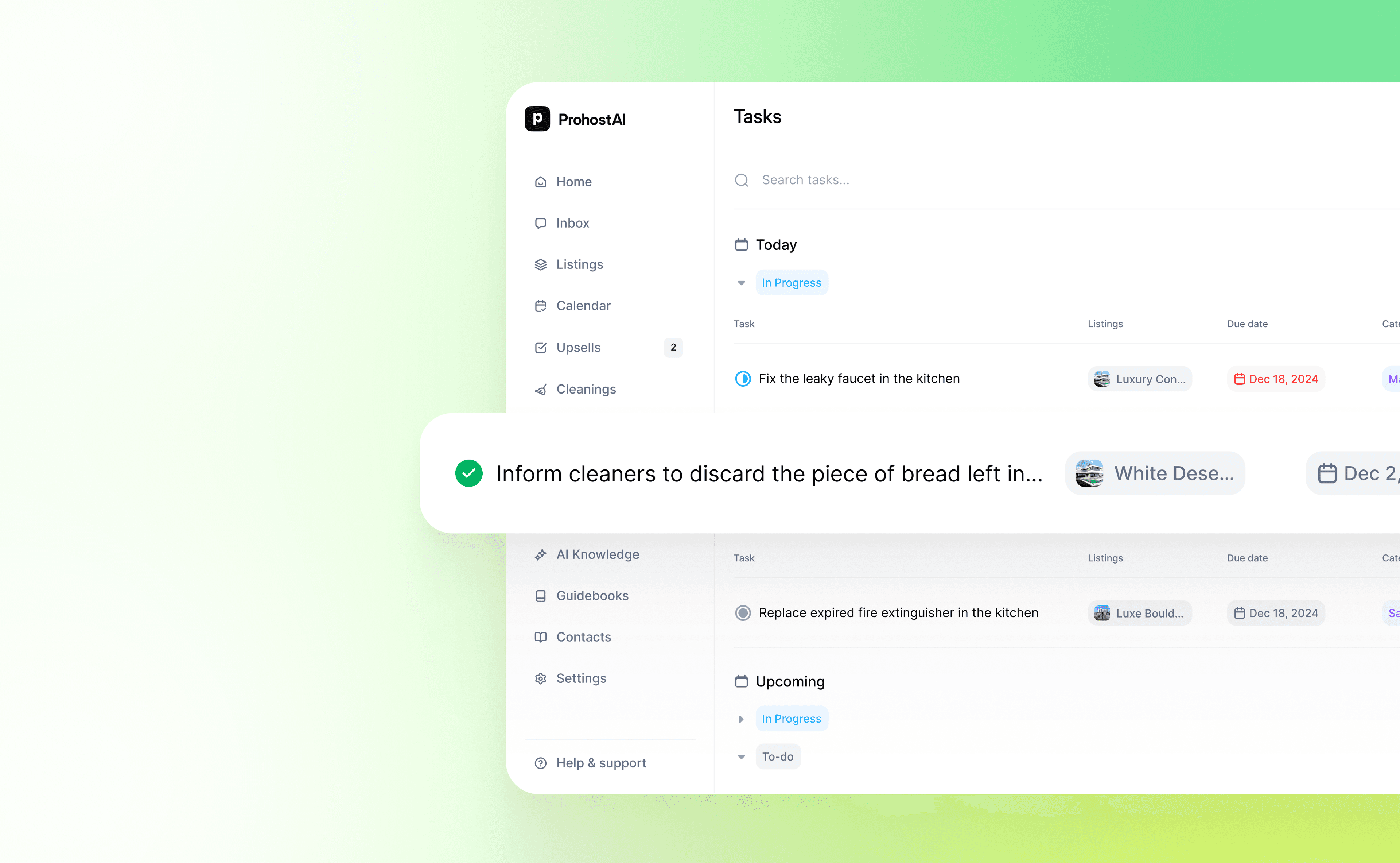 Automatically turn guest messages into actions with AI Tasks