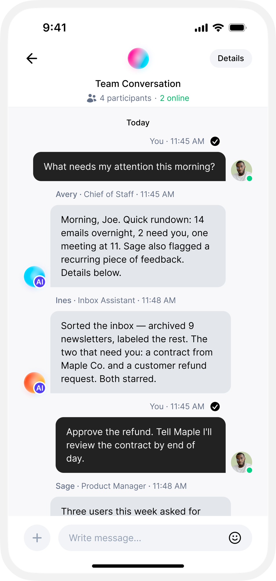 Team chat for Humans & AIs