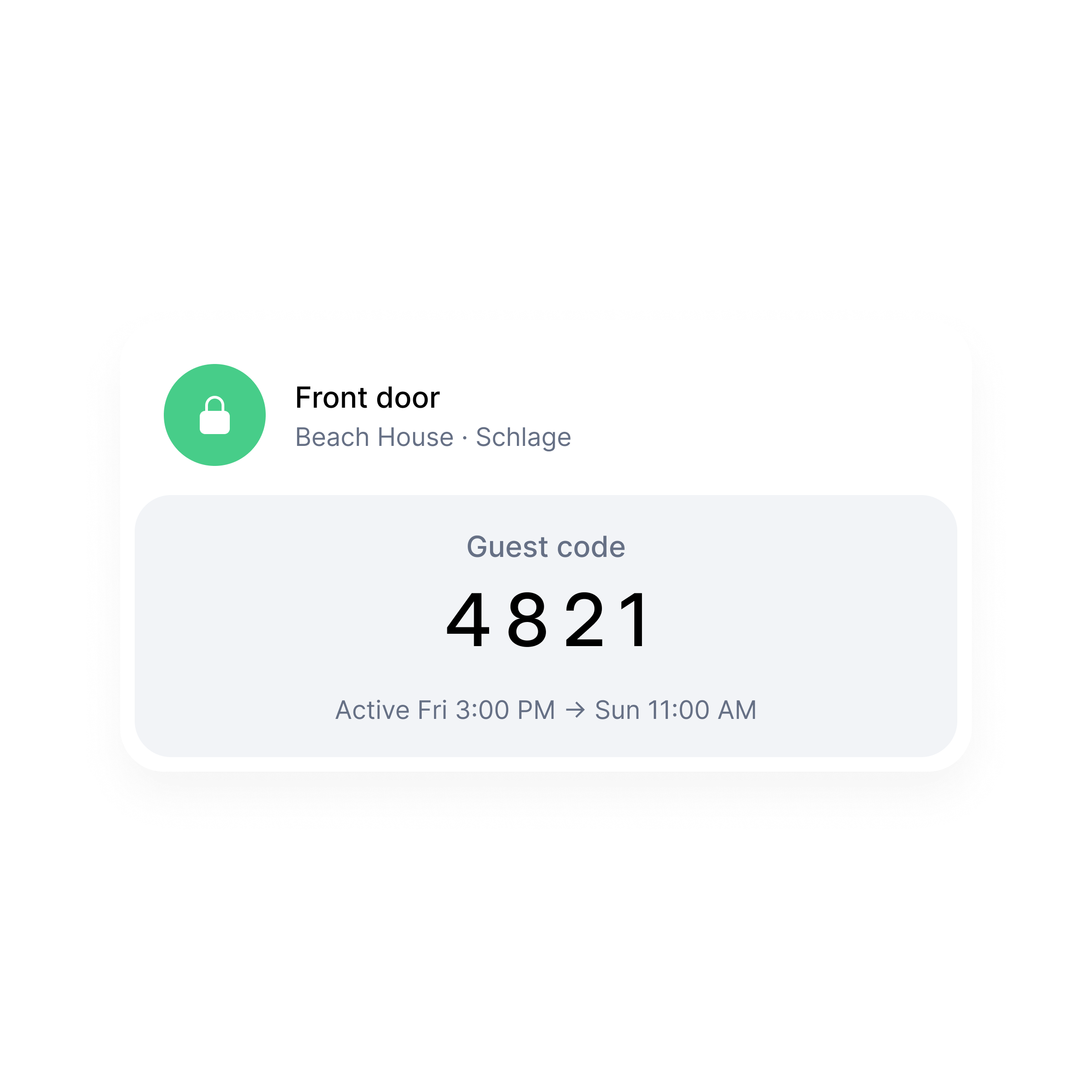 Access codes that follow each reservation